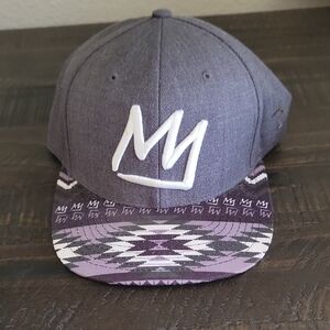 Gray and Purple Patterned Cap